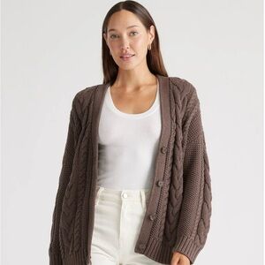 Quince 100% Organic Cotton Oversized Cable Cardigan